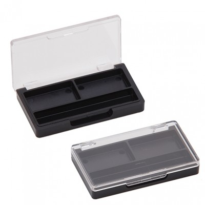 Custom empty luxury empty plastic 2 color empty eye shadow case container packaging